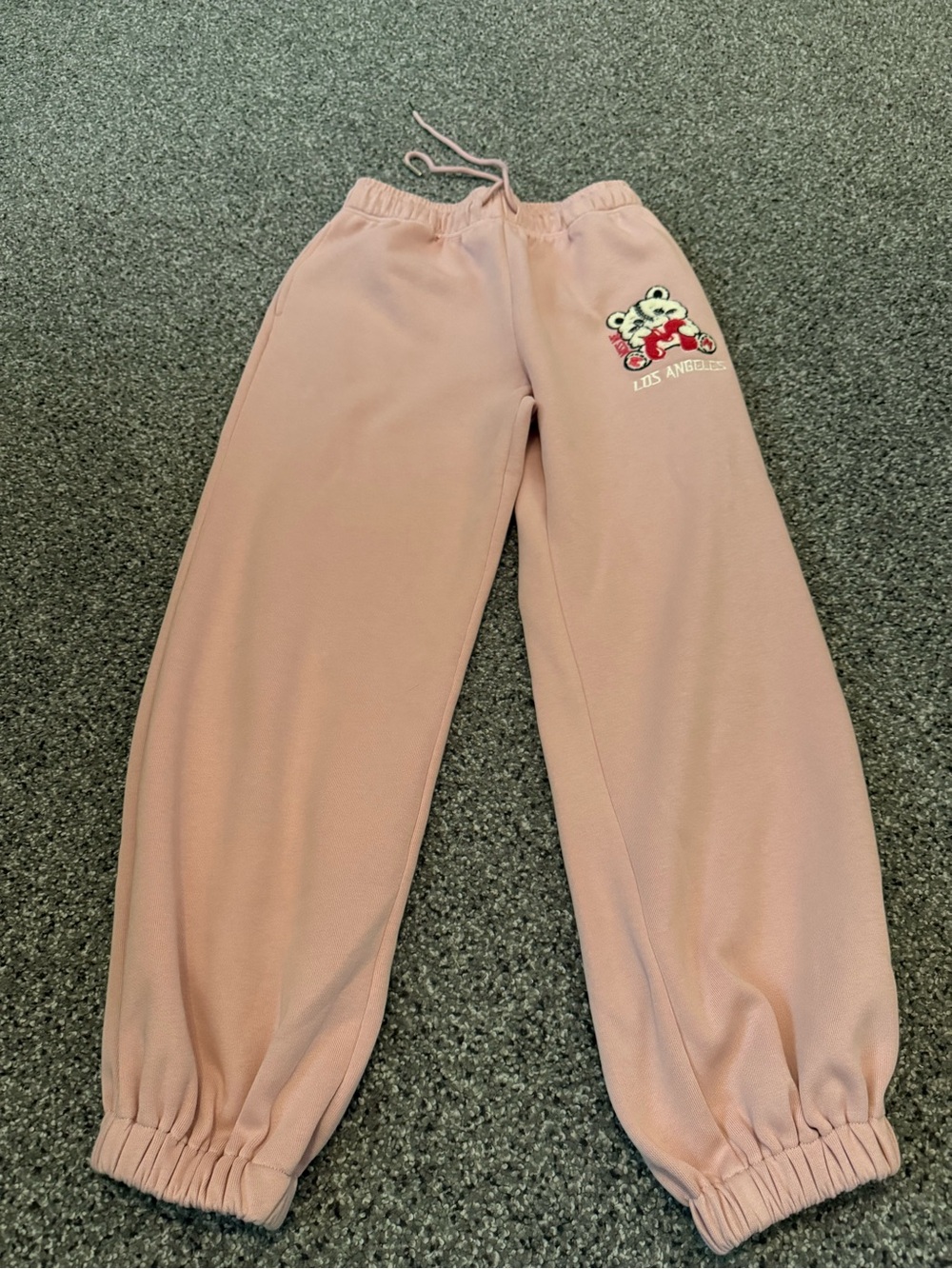 Miss Me Pink Bear Graphic Jogger Pants